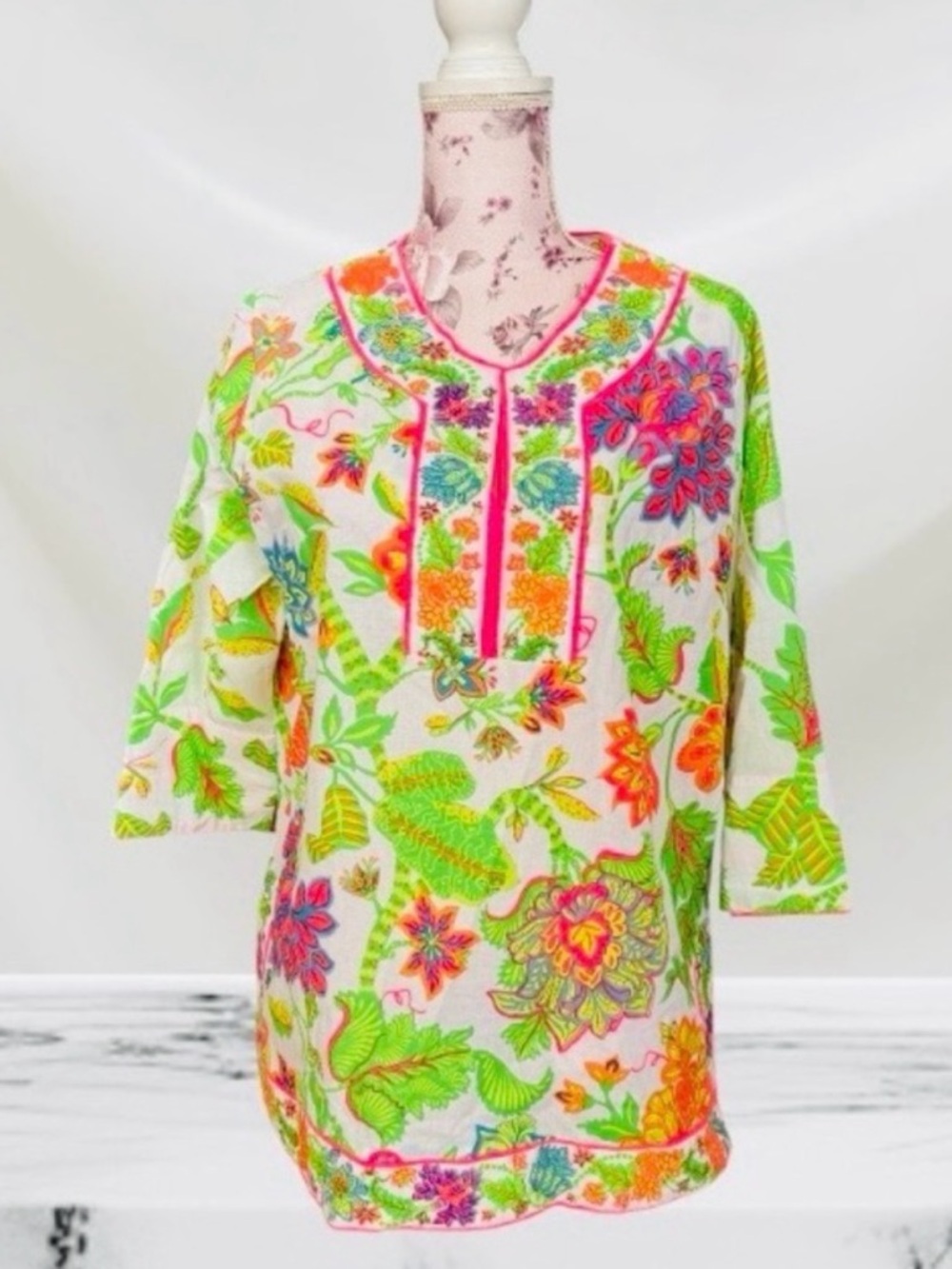 Gretchen Scott Glorious Brights Split Neck Tunic